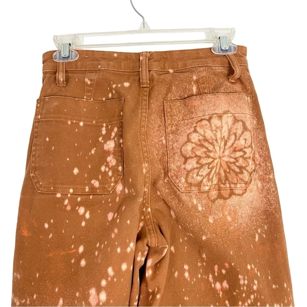 Madewell Emmett Wide Leg Jeans Pants Womens Size 24 XS Upcycled Floral Mandala - Picture 2 of 14